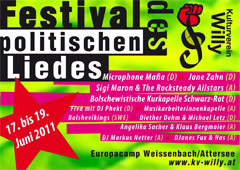 Flyer Festival des politischen Liedes 2011
